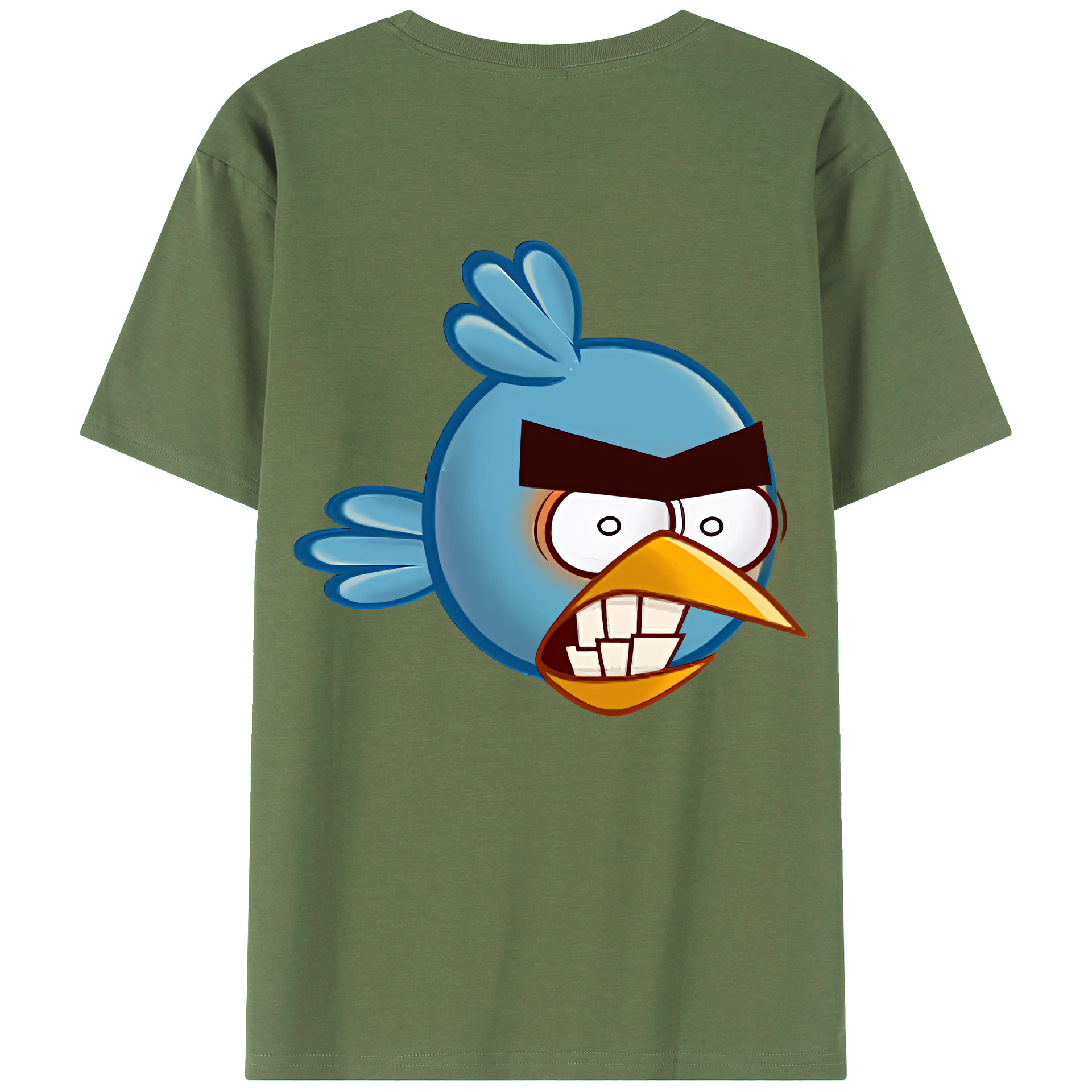 （画像用） Angry Birds アングリーバード 綿100％ メンズ半袖Tシャツ（バックプリント） 通気性